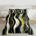 thumbnail image 3 of Manfei Geometric Stripes Desgin Full Size Comforter Sets,Minimalist Striped Lines Bedding Comforter Set,Yellow Black Gray Bedding Sets For Kids,Luxury Bedroom Decor Reversible,3 Pieces, 3 of 9