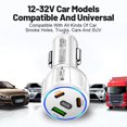 thumbnail image 3 of Cargador coche 3 puertos 90W USB QC3.0 30W Tipo-C PD 30W Cargador (Blanco), 3 of 9