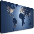 thumbnail image 2 of Extended Gaming Mouse Pad (31.5x11.8 in), Large Non-Slip Rubber Base Mousepad, Keyboard Mouse Mat Desk Pad for Work, Game - World Map Illustration Night, 2 of 6
