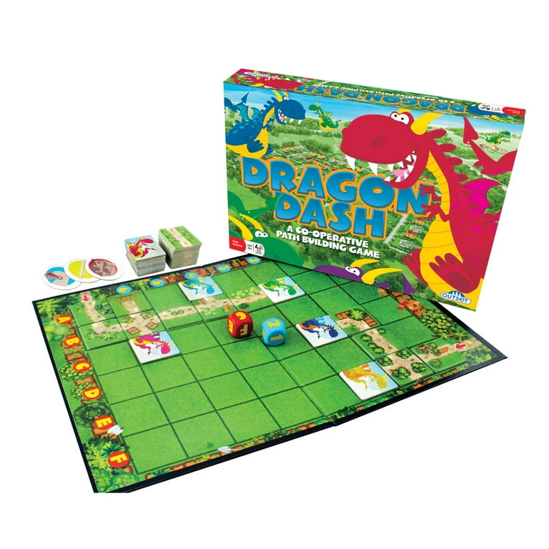 Dragon Dash - No Reading Required, Co-Operative Path Building Kids Board Game, Builds Children's Social & Developmental Skills, Outset Media, For Ages Dragon Dash - No Reading Required, Co-Operative Path Building Kids Board Game, Builds Children's Social & Developmental Skills, Outset Media, For Ages