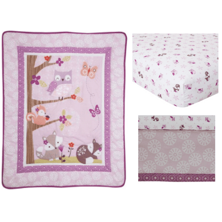 Lambs & Ivy Bedtime Originals Lavender Woods 3 Piece Crib Bedding Set
