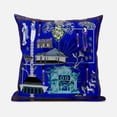 thumbnail image 4 of City Palace Throw Pillow with Removable Cover in Blue Purple Turquoise 20x20, 4 of 4