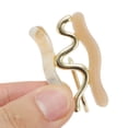 thumbnail image 4 of Unique Bargains 1 Pc Ponytail Buckle Hair Clip Two-color Wave Hair Ponytail Cuff for Women Gold Tone Khaki, 4 of 5