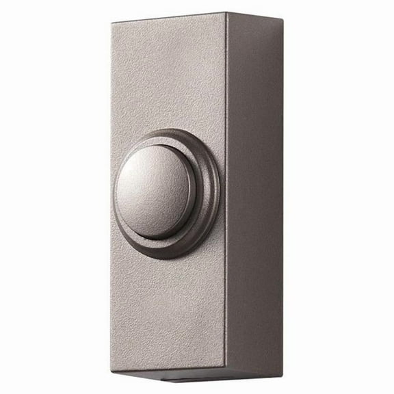 Globe 3014517 Plastic Wireless Pushbutton Doorbell, Satin Nickel & Silver