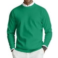 thumbnail image 2 of Dwelliawo Mens Crewneck Sweater Ribbed Crewneck Sweater Dress Knit Slim Fit Casual Sweaters Thick Pullover Sweaters Pullover Sweater Clearance Green 2XL, 2 of 7
