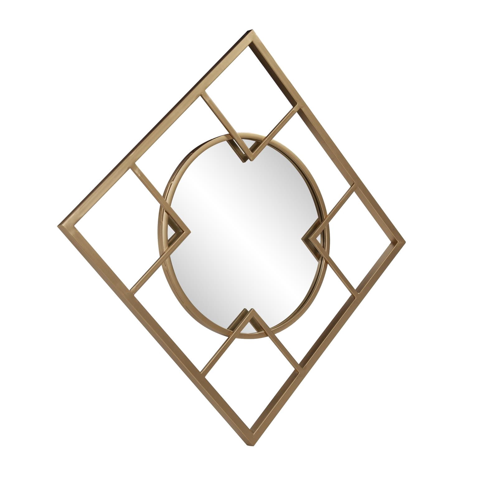 Tyler Dillon Metal Framed Circular & Square Gold Wall Mirror - 20"H x 20"W