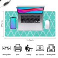 thumbnail image 5 of Long Mouse Pads for Desk,Turquoise Geometric Quatrefoil Pattern Desk Mats on Top Of Desks, Desk Mouse Pad Extra Large with 3mm Non-Slip Base and Stitched Edge for Gaming,Office,Work,Home 31.5"x15.7", 5 of 6