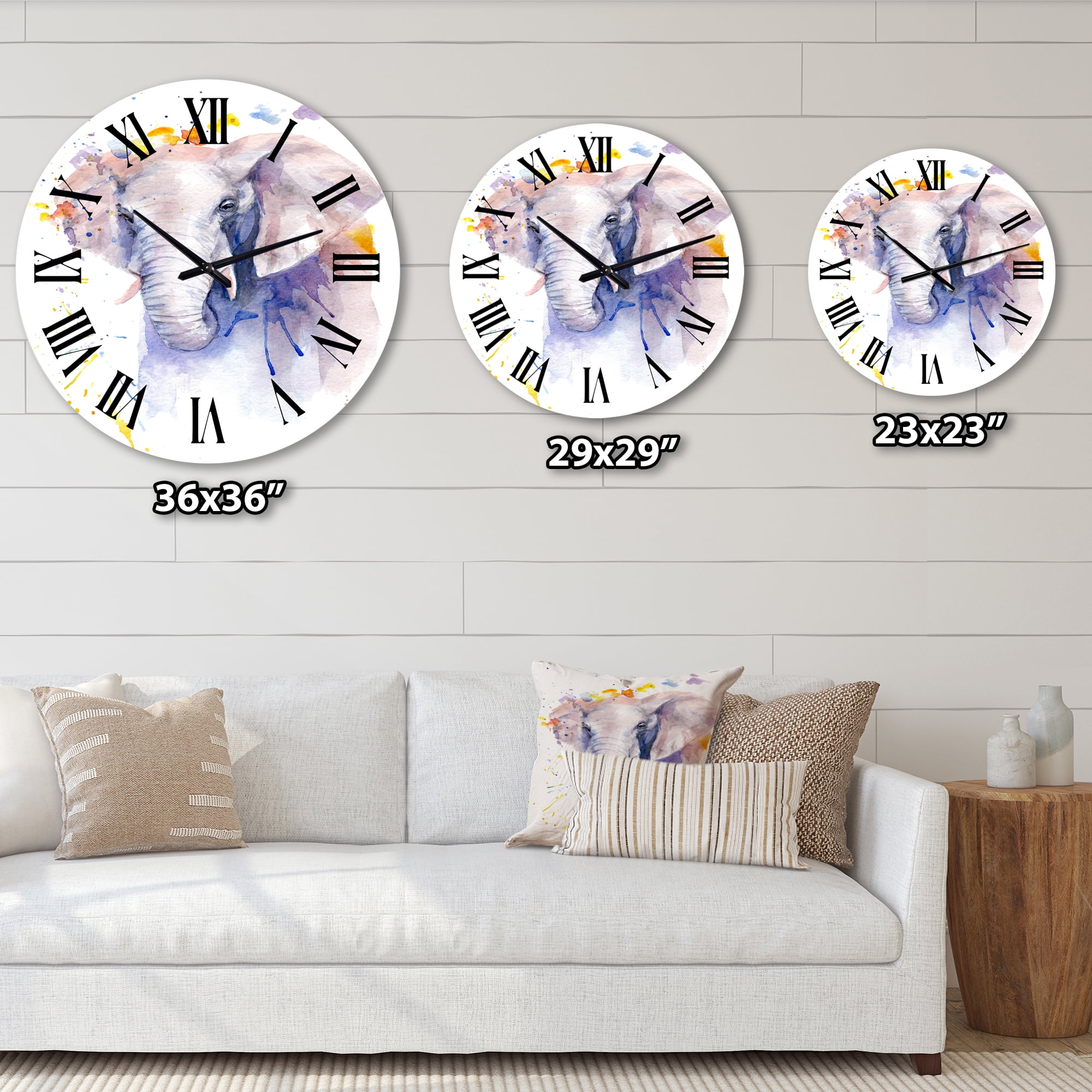 Designart 1 in Quartz Farmhouse Wall Clock