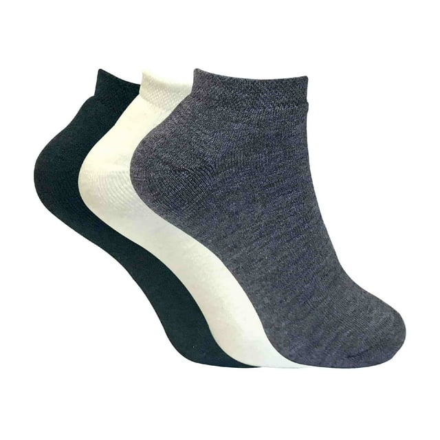 Sock Snob - 3 Pairs Ladies Cushioned Coloured Low Cut Ankle Thermal Trainer Socks