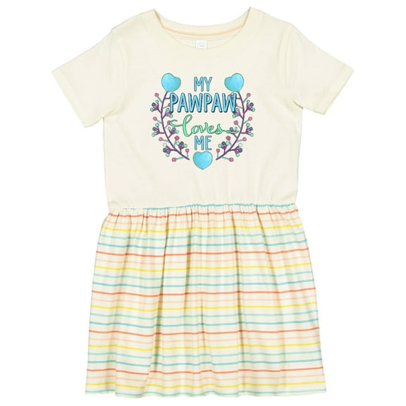 Inktastic My Pawpaw Loves Me with Flowers and Hearts Girls Toddler Dress