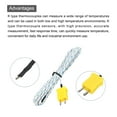 thumbnail image 4 of 3pcs K Type Thermocouple Mini Connector Temperature Sensor Fiberglass 10ft -50 to 400°C(-58 to 752°F), 4 of 6