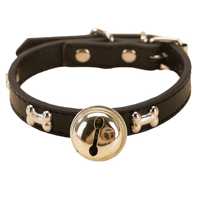Fairnull Pet Collar Adjustable Wear-resistant Soft Bone Patterns Pet Cat Dog Bell Collar Pet Supplies