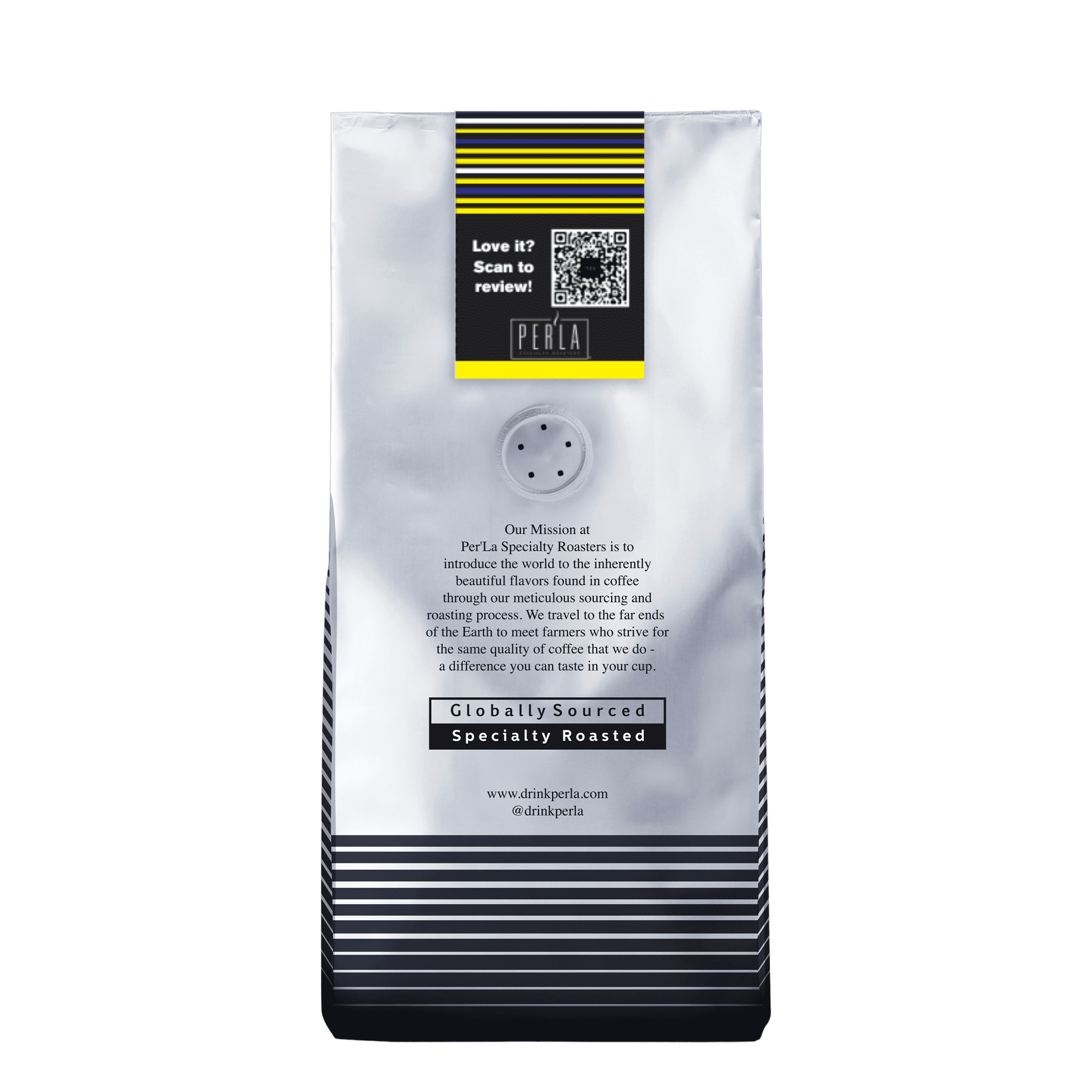 Per'La Specialty Roasters Single Origin Brazil, Medium Roast, Whole Bean 12oz, Naturally Caffeinated
