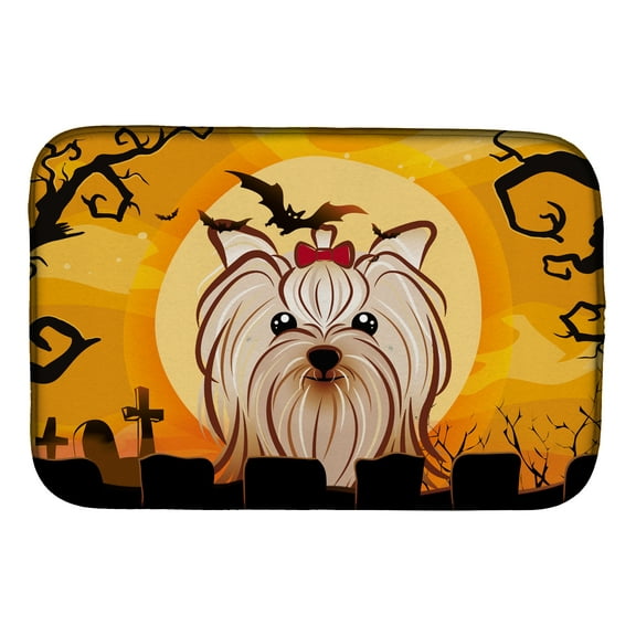 Halloween Yorkie Yorkishire Terrier Dish Drying Mat