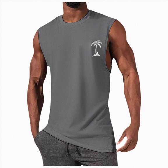 KPOPLK Men's Quick Dry Workout Tank Tops Breathable Gym Sleeveless Muscle Shirts for Active Men Size S,Grey