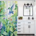 thumbnail image 6 of Flower Hummingbird Shower Curtain for Bathroom with 12Hooks, Polyester Fabric Thick Shower Curtain Washable Waterproof Curtain, 6 of 8