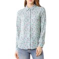 thumbnail image 3 of MODA NOVA Junior's Long Sleeve Button Down Ditsy Floral Shirt Blue M, 3 of 6