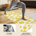 thumbnail image 4 of Yellow Lemon Fruit Slices White Pattern Hot Yoga Mat Towel Non Slip for Hot Yoga - Quick-Drying Yoga Mat Cover with 4 Corner Pockets with Travel Bag - Hot Yoga Towel Non Slip 70"x26", 4 of 6