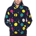 thumbnail image 4 of KLL Colorful Ping Pong Rackets Print Mens Hoodie Long Sleeve Casual Pullover Hooded Sweatshirt Fashion Drawstring Hoodies with Pocket-3X-Large, 4 of 6