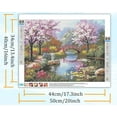 thumbnail image 4 of JASGARDE Diamond Art Painting Kits for Adults, Diamond Paintings for Beginners, Round 5D Paint with Diamonds Pictures Gem Art Painting Kits, DIY Crafts Kits, Cherry Blossom Park Lake, 20x16inch, 4 of 4