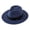 Navy, variant on Panama Hat Men Chic Raw Edge Fall Casual Street Style Straw Cowboy Hat Breathable Beach Hat