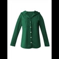 thumbnail image 2 of Sudadera Holgada de Larga para Mujer, Informal, con Botones y Capucha, con Bolsillo. Verde XXL, 2 of 6
