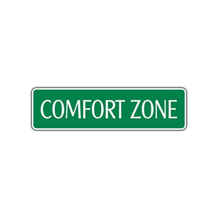 Comfort Zone Aluminum Metal Novelty Street Sign Wall Decor 4 X18