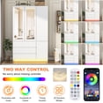 thumbnail image 6 of 75" Tall 3 Doors Armoire Wardrobe Closet with  3 Drawers and Mirror, Large Wardrobe Closet for Bedroom with LED Lights, Wooden Armoire Storage Cabinet with Hanging Rod, Adjustable shelves (White), 6 of 11