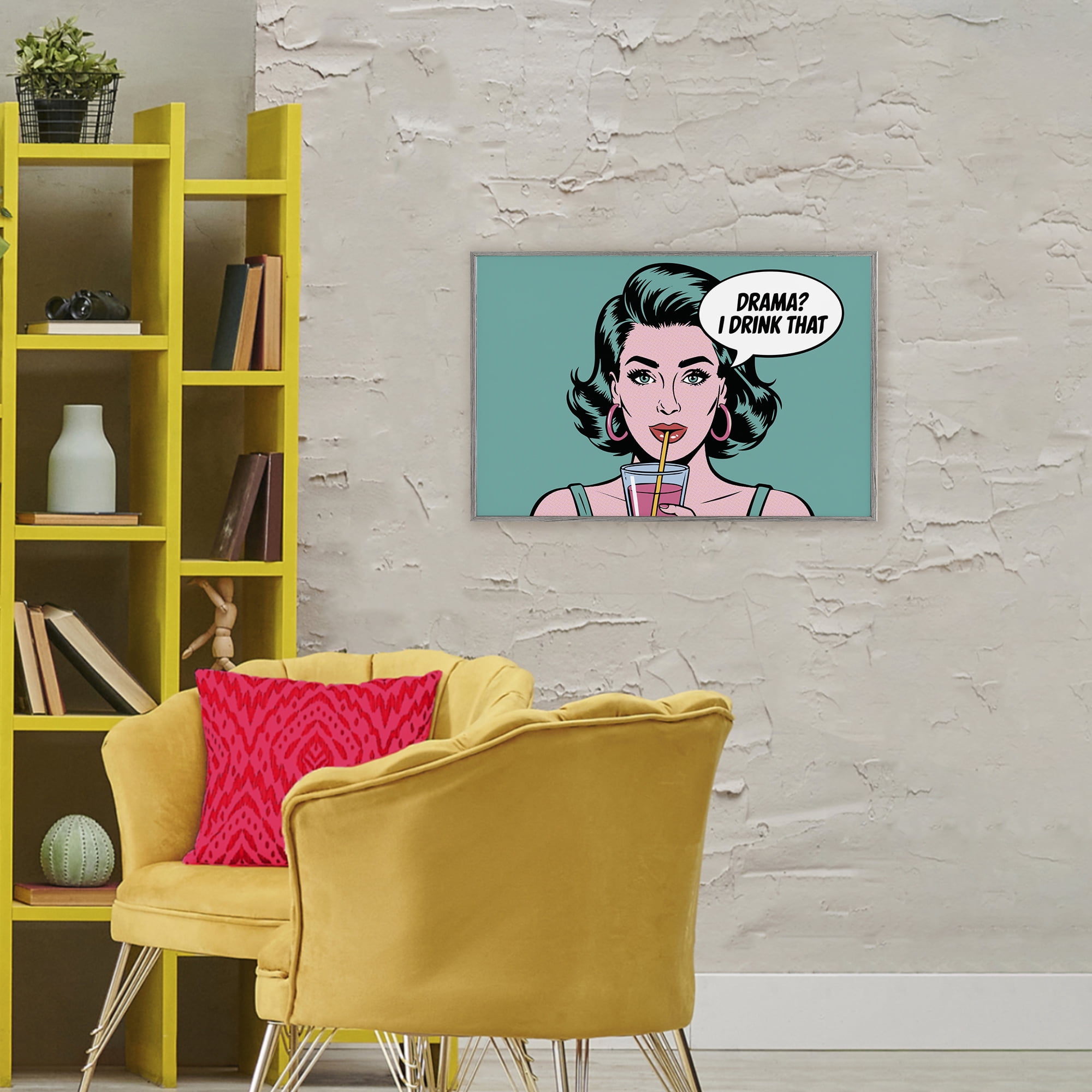 Stupell Industries Drama I Drink That Gray Framed Giclee Art, design by Andreas Magnusson