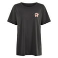 thumbnail image 5 of JLFKNG Womens T Shirts Oversized Casual Short Sleeve Floral Printed Tee Shirts Loose Fit Crew Neck T Shirts Tops Breathable Comfy Womens Clothing, 5 of 6