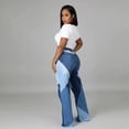 thumbnail image 5 of HLSOHJP New High Waist Patchwork Jeans For Women Fashion Stretch Denim Wide Leg Pants Street Casual Trousers XS-2XL Drop Shipping, 5 of 5