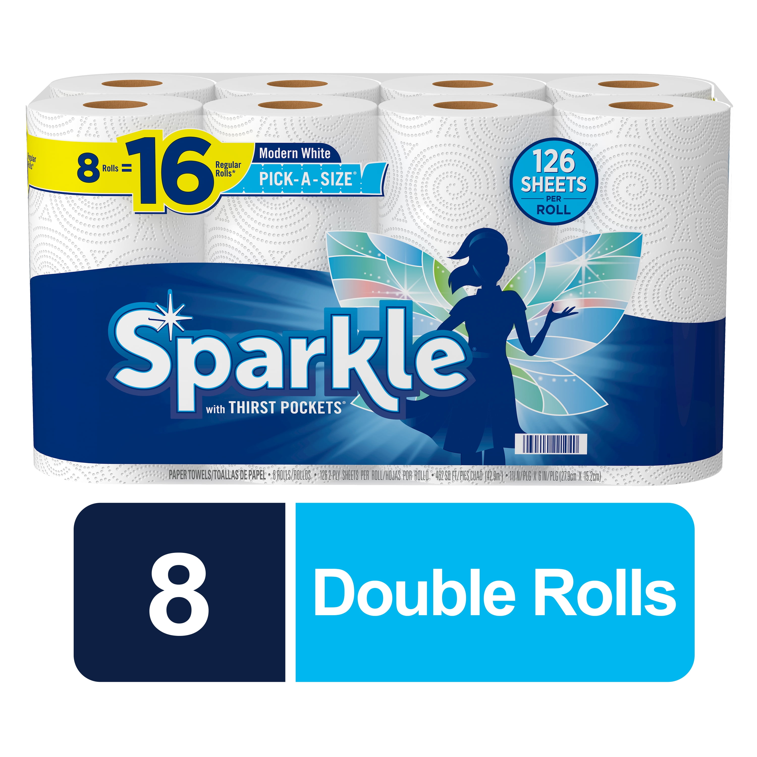70 Sheets per Roll 2 pack Details about   Sparkle White Premium Roll Paper Towels 2-Ply 