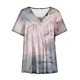 thumbnail image 4 of Fiudx Liquidación de Ofertas Flash Blusa Estampada con Cuello En V y Mangas Cortas Informales para Mujer a La Moda, Blusas con Pliegues, 4 of 4