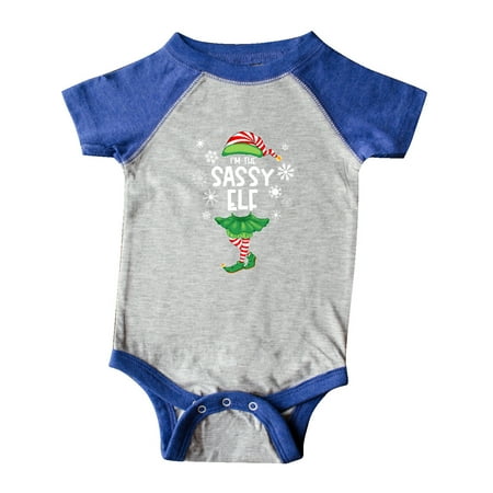 

Inktastic Funny Christmas I m the Sassy Elf with Shoes and Hat Gift Baby Boy or Baby Girl Bodysuit
