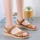 thumbnail image 4 of Sandalias de cuero para mujer, zapatos de playa de suela blanda, estilo plano, de moda, para verano, para estudiantes, 4 of 6