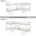 thumbnail image 5 of Harper & Bright Designs Twin Over Twin Bunk Bed, L-Shaped Solid Wood Bed Frame Twin Size Beds with Ladder, White, 5 of 8