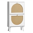 thumbnail image 4 of Ktaxon Shoe Storage Cabinet with 2 Flip Drawers, White Rattan Entryway Shoe Organizer Rack Wooden for Entryway Hallway, Bedroom, Living Room, Apartment, 4 of 12