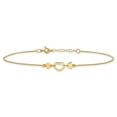 thumbnail image 3 of 14k Yellow Gold Anklet 10 inch mm Polished Heart with 10in Plus .75in ext., 3 of 7