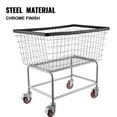 thumbnail image 3 of VEVOR Wire Laundry Cart, 4.5 Bushel Wire Laundry Basket with Wheels, 35\'\'x15.7\'\'x22\'\' Commercial Wire Laundry Basket Cart, Steel Frame with Chrome Finish, 5\'\' Casters, Wire Basket Cart for La, 3 of 9