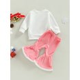 thumbnail image 5 of Autumn Christmas Kids Girls Suit 6M 12M 18M 24M 3Y 4Y Long Sleeve Cartoon Print Tops + Casual Bell-Bottoms Suit Xmas Clothes, 5 of 10