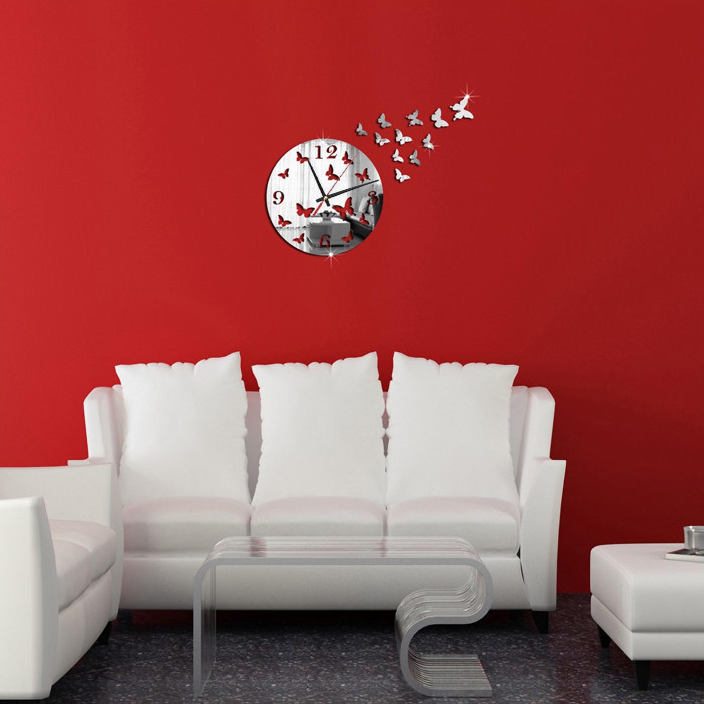 Modern Style Butterfly Diy Mirror Wall Clock Sticker Home Decor 最前線の