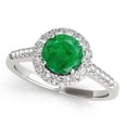thumbnail image 2 of Aonejewelry 1.40 Ct. Halo Emerald and Diamond Bridal Set In 14k White Gold, 2 of 2