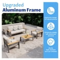thumbnail image 5 of LazySunsets 4 Piece Aluminum Patio Furniture Set, 5-Seat Oversized Outdoor Sectional, Light Gray, 5 of 9