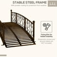 thumbnail image 6 of Outsunny 7' Arch Garden Bridge with Side Railings, Decorative Metal Arc Footbridge, Bronze, 6 of 10