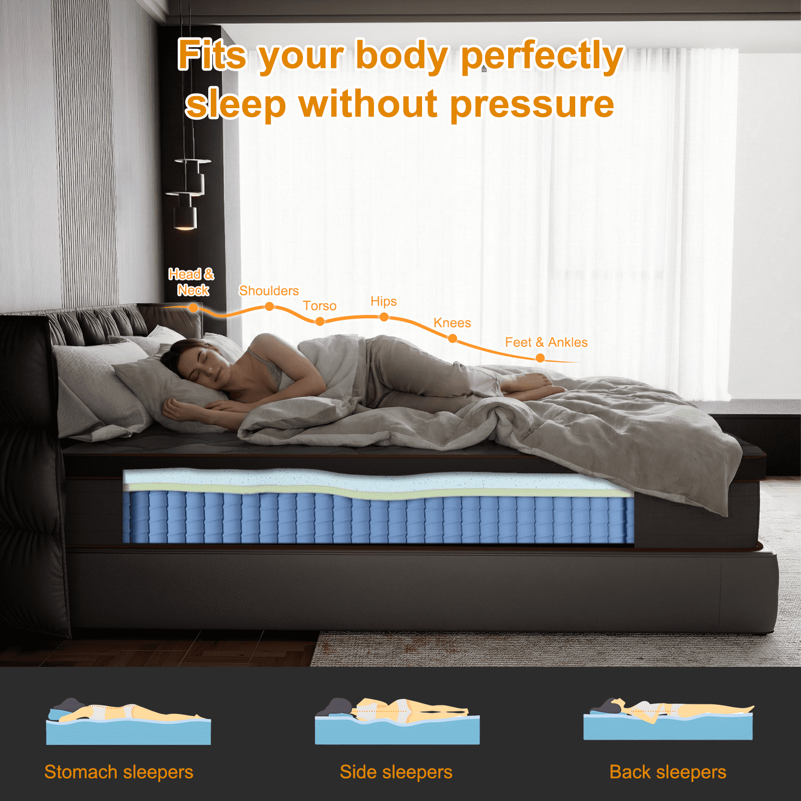 GGUG Adult 12-Inch Antimicrobial Twin Medium Pillow Top Memory Foam Mattresses