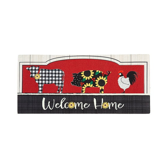 Evergreen Farm Friends Sassafras Indoor Outdoor Switch Doormat 1'10"x10" Multicolored