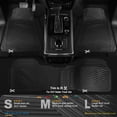 thumbnail image 4 of CAR GRAND Rubber Car Floor Mats, All Season All Weather Waterproof Automotive Mats Full Set 3 Pieces, Trim to Fit for Cars Sedans SUVs Trucks, Anti-Slip Easy Clean, All Black, 4 of 7
