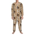 thumbnail image 3 of Vsdgher Snake And Flower Mens Pajama Set, Soft Warm Long Sleeve Sleepwear, Cozy Button-Down Pjs for Men-Small, 3 of 7