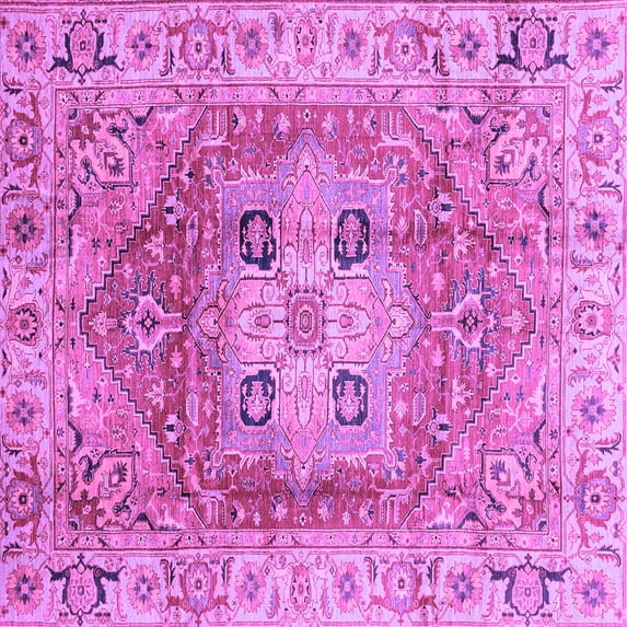 Ahgly Company Indoor Square Abstract Purple Modern Area Rugs, 3' Square