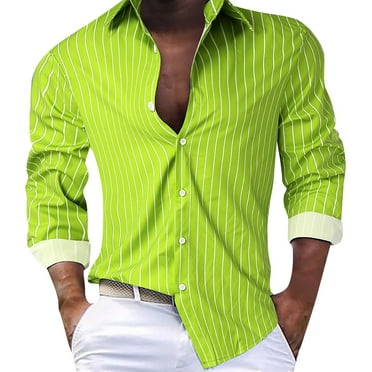 FBMDBB Men's Casual Fashionable Loose And Trendy 3D Striped Printed Lapel Long Sleeved Shirt Long Sleeve Shirts Men
